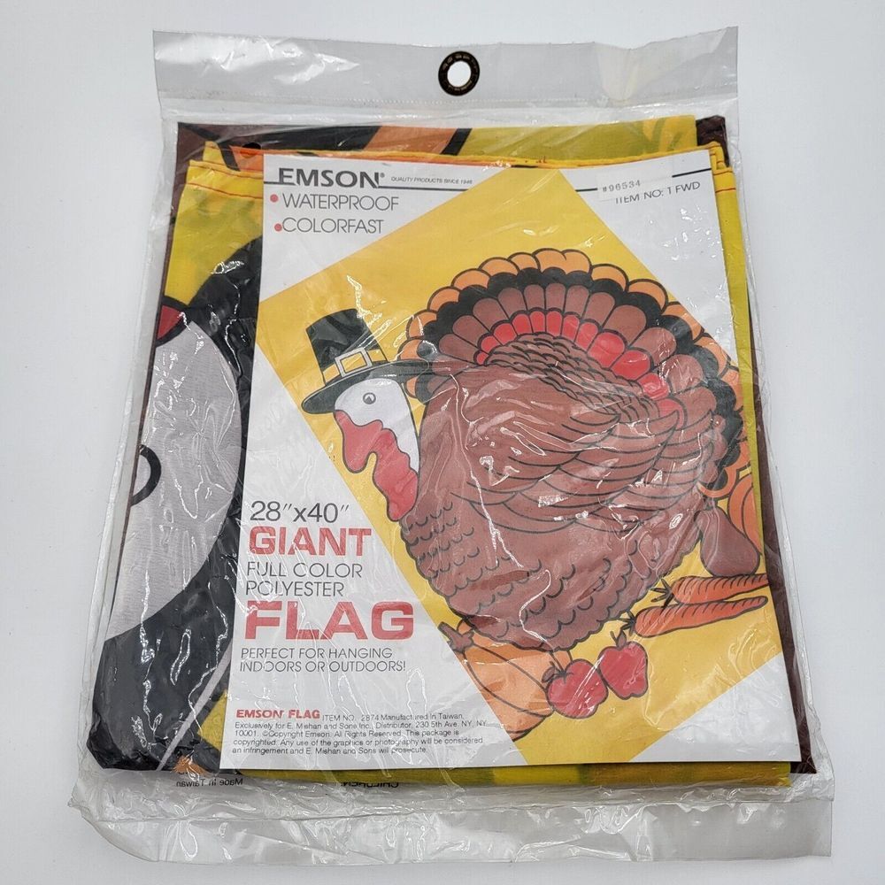 Turkey Thanksgiving Fall Giant Flag 28"x40" Full Color Waterproof Colorfast‎